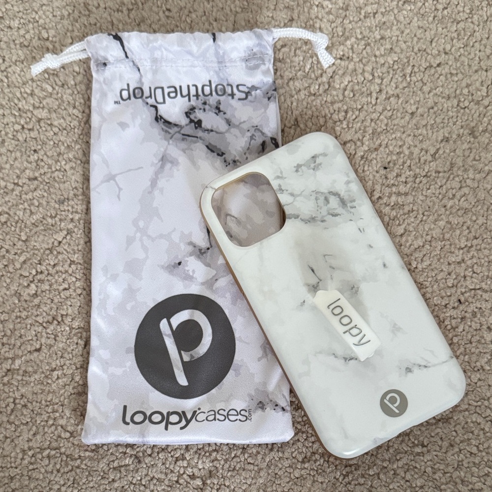 Loopy Case Marble Phone Case - White for iPhone 12 Pro